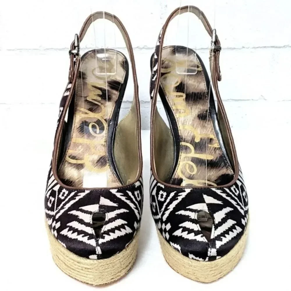 NWOB SAM EDELMAN Novato Aztec Tribal Heels 7
